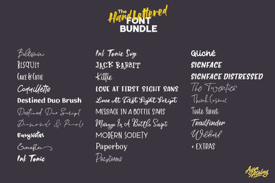 The Beautiful Hand Lettered Font Bundle - 28+ Fonts & Extras - Artixty