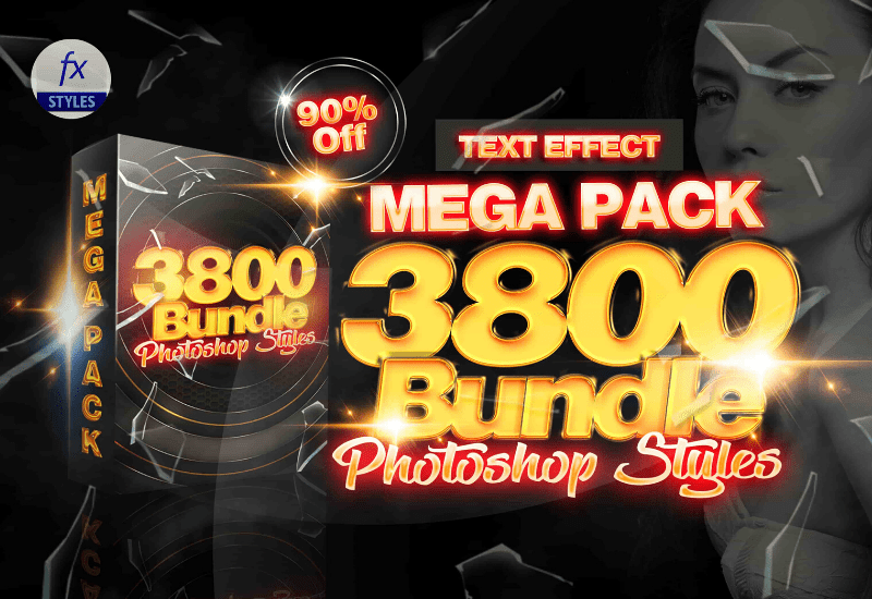 3800 Mega Photoshop Layer Styles Text Effects Bundle - Artixty
