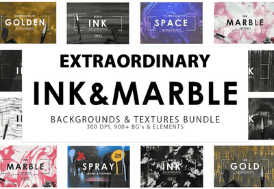 Extraordinary Bundle Of 900+ Ink Marble Backgrounds - Artixty