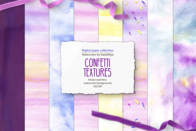 Watercolor Digital Papers and Textures Collection - Artixty