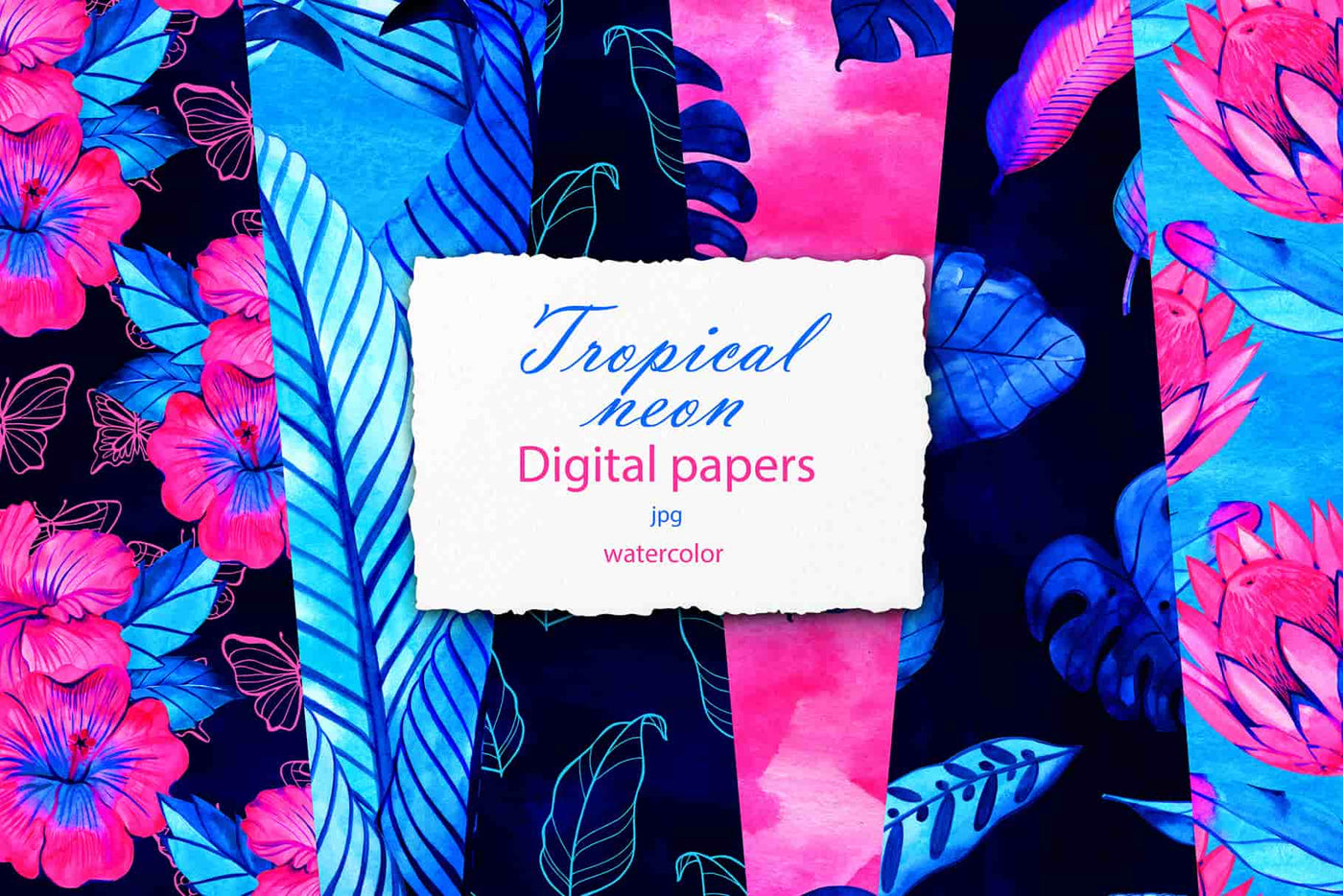 Watercolor Digital Papers and Textures Collection - Artixty