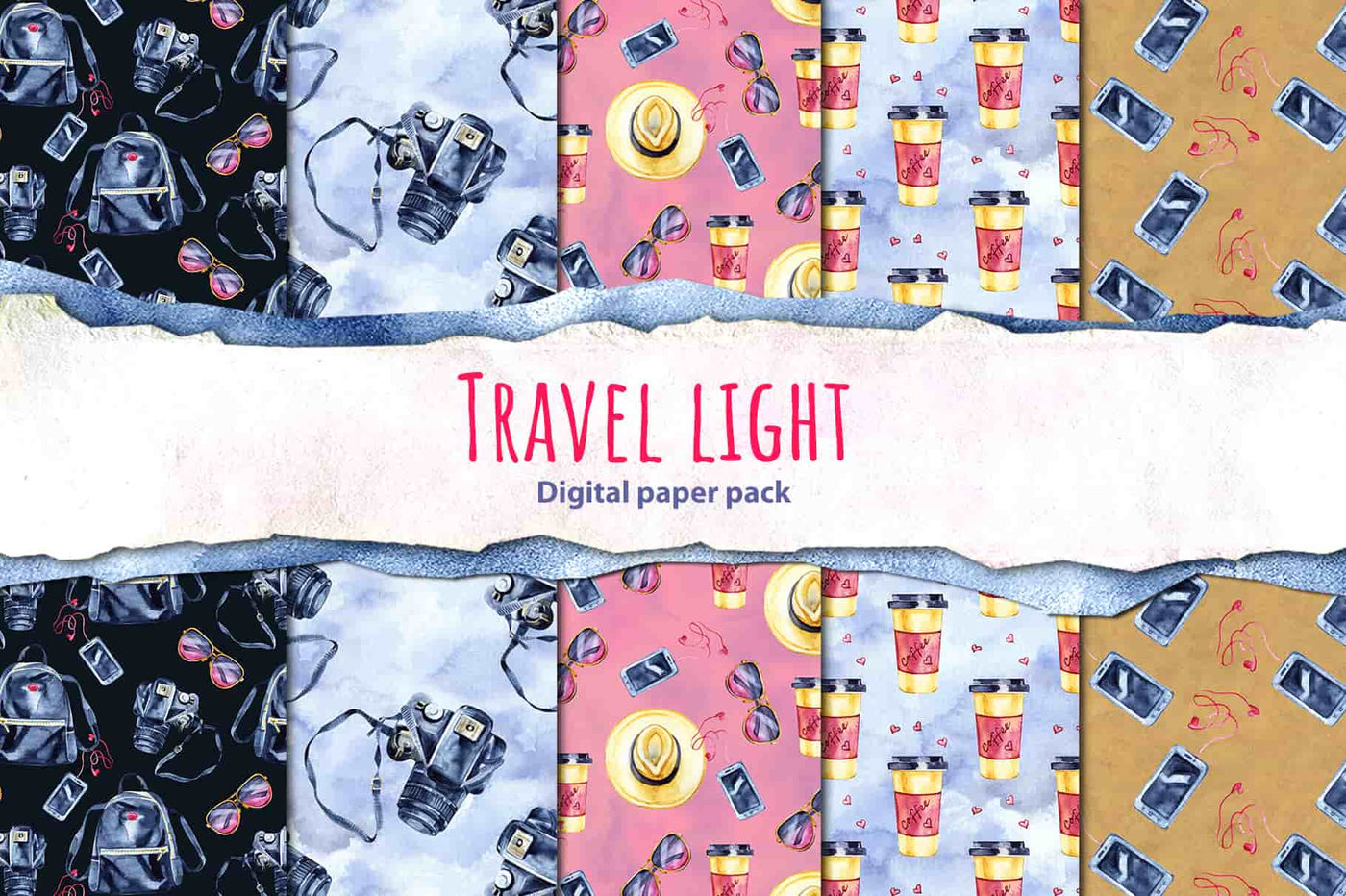 Watercolor Digital Papers and Textures Collection - Artixty