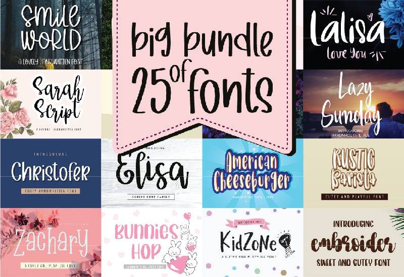 The Big Bundle Of 25 Premium Fonts - Artixty