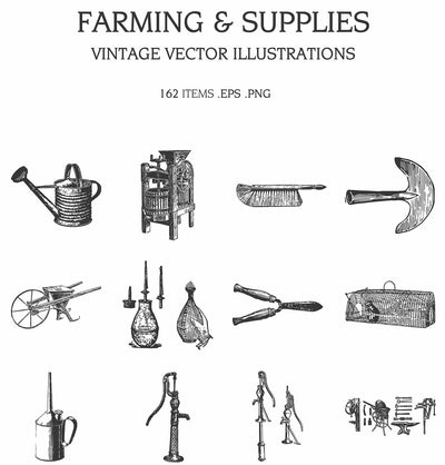The Vintage Illustrations Bundle - 1391 Design Elements - Artixty