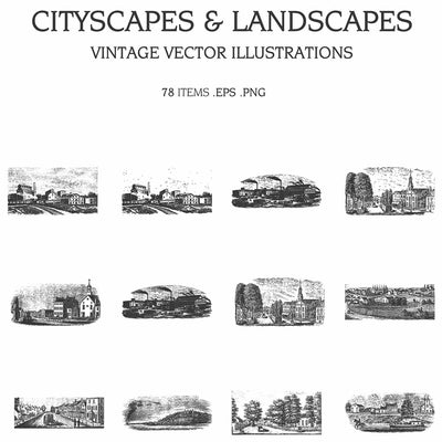 The Vintage Illustrations Bundle - 1391 Design Elements - Artixty