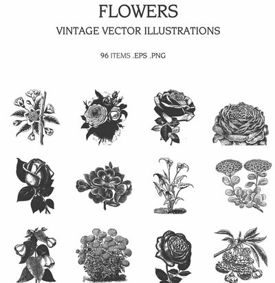 The Vintage Illustrations Bundle - 1391 Design Elements - Artixty