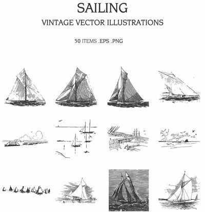 The Vintage Illustrations Bundle - 1391 Design Elements - Artixty