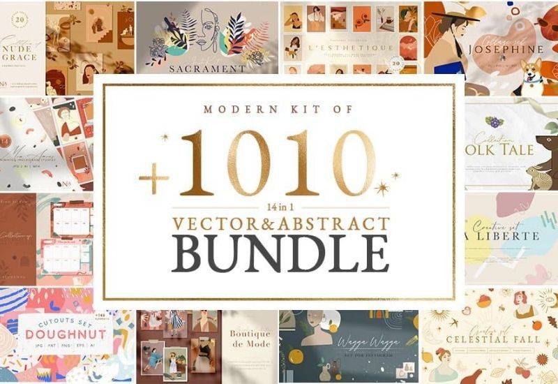 Modern Illustration Bundle - 1010+ Design Elements - Artixty