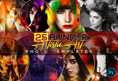 25 Artistic Art Photoshop Templates Bundle - Artixty