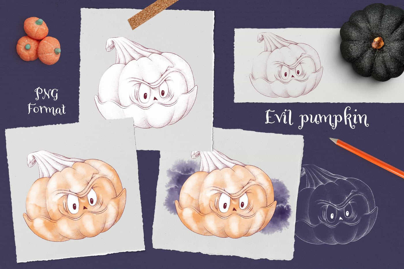 Trick Or Treat Halloween Illustrations Bundle - Artixty