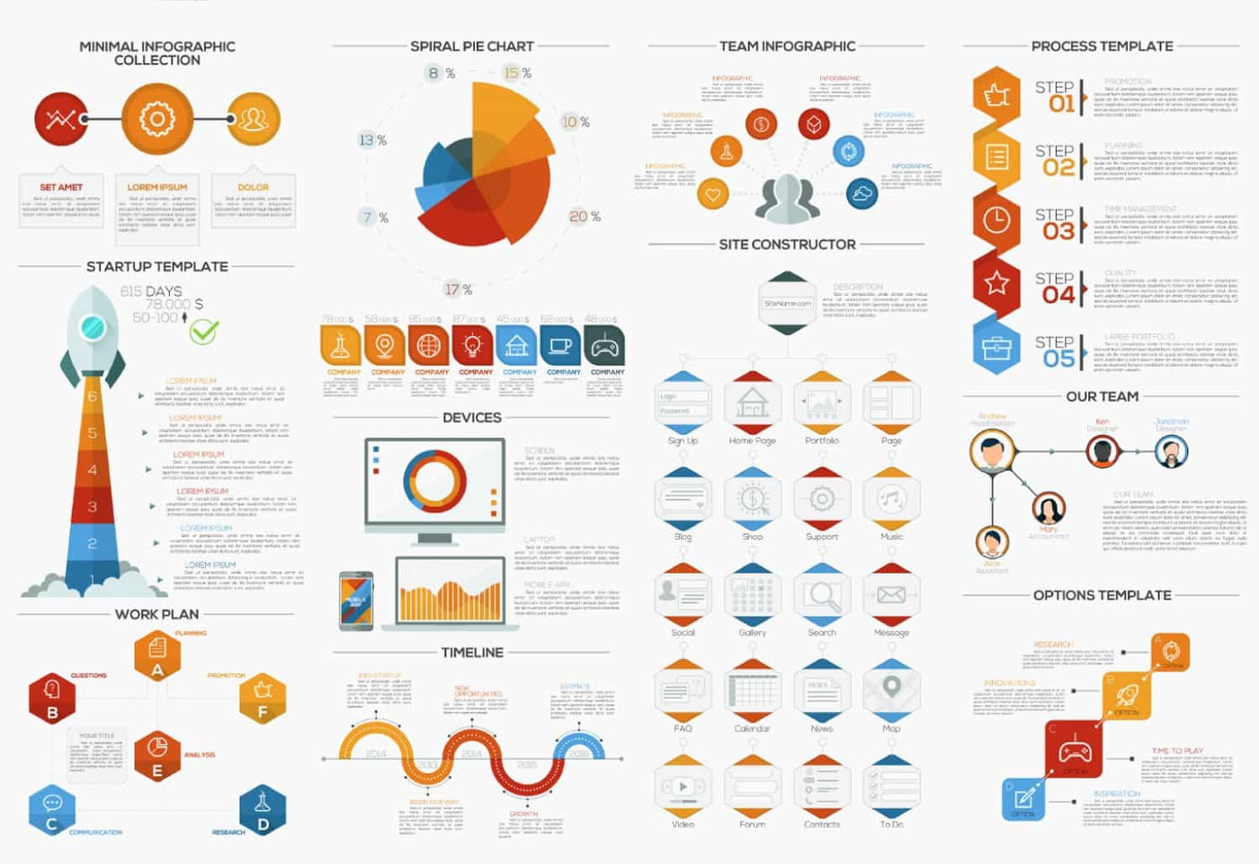 The Epic Infographics Bundle - 1000+ Vectors - Artixty