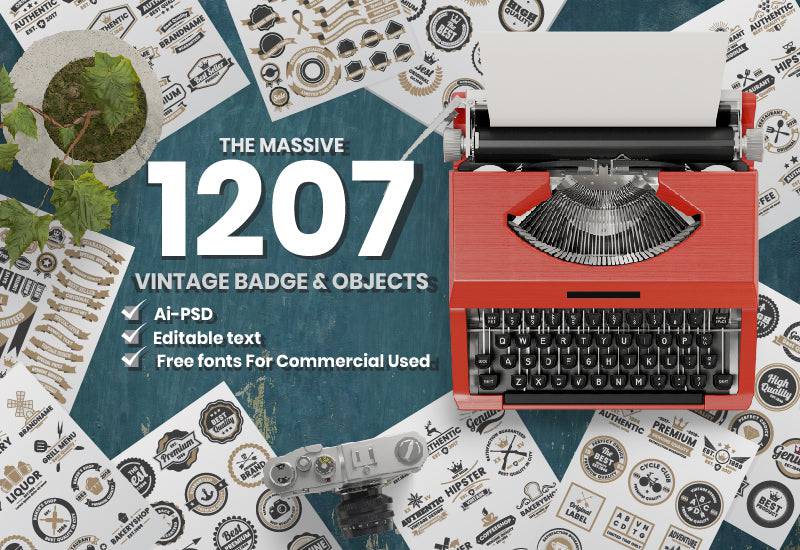 The Massive Vintage Badges And Objects Bundle - Artixty