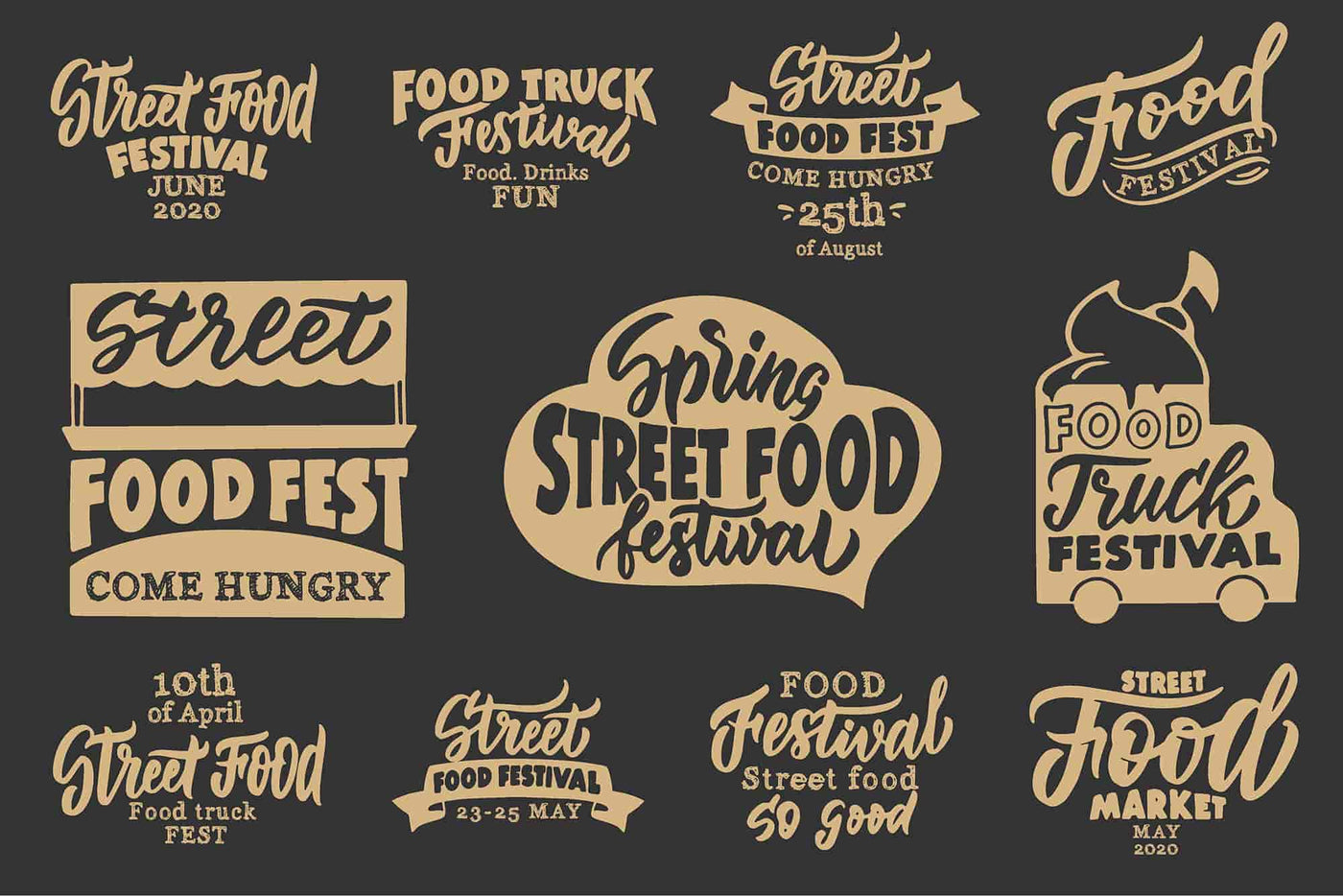 The Happy Holiday Lettering Logos Bundle - Artixty