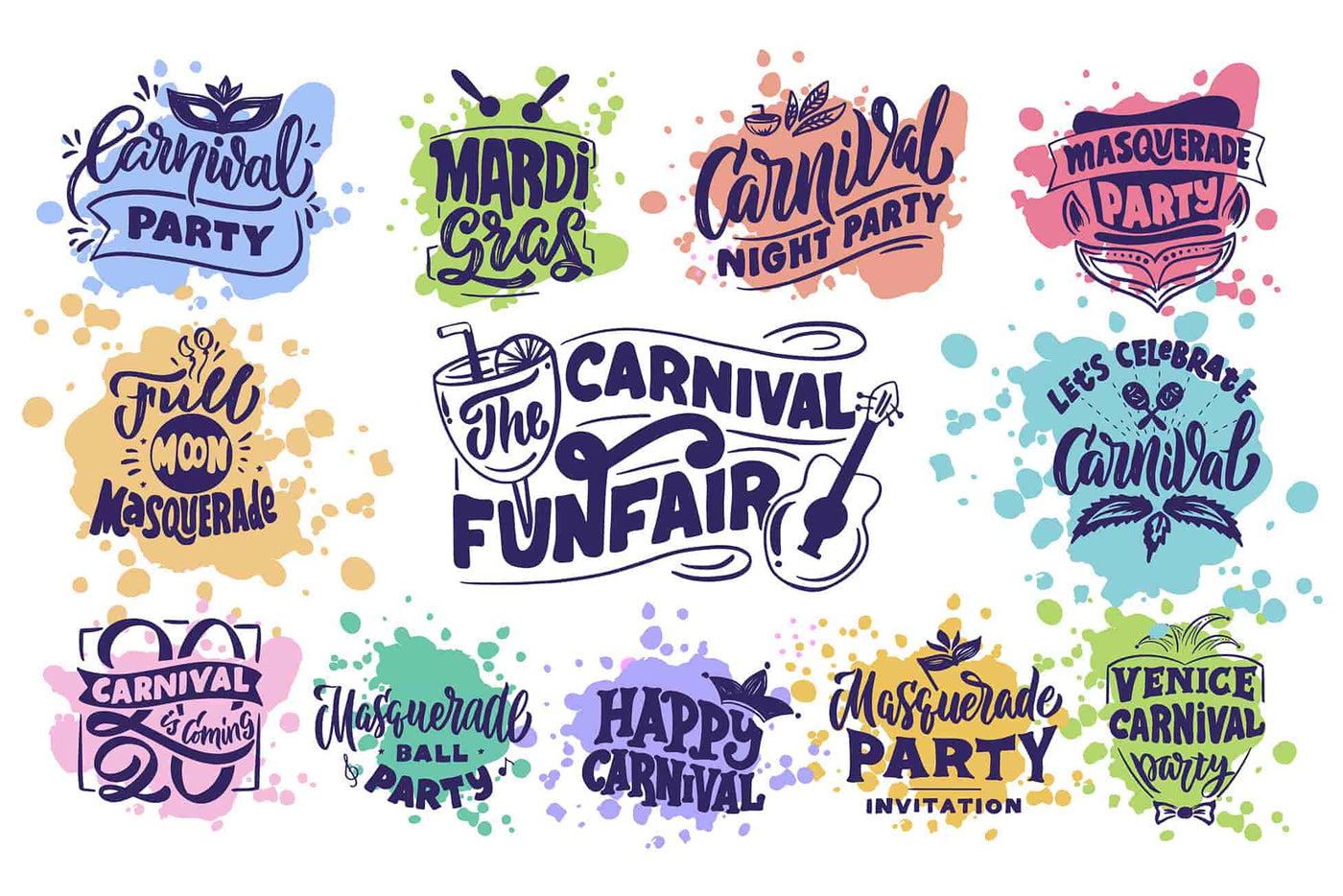 The Happy Holiday Lettering Logos Bundle - Artixty