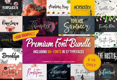 Ultra Premium Font Bundle With 500+ Design Resources - Artixty