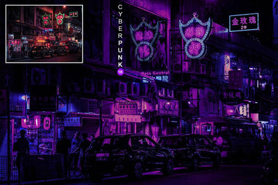 20-In-1 Cyberpunk Neon Lights Photoshop Actions Bundle - Artixty