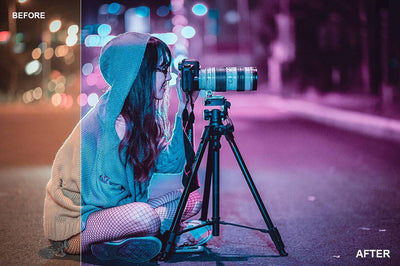 20-In-1 Cyberpunk Neon Lights Photoshop Actions Bundle - Artixty