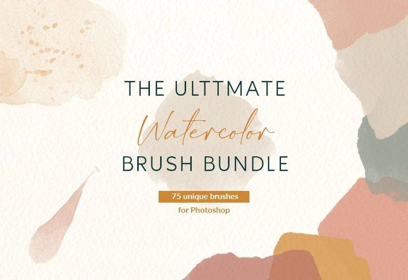 75 Ultimate Watercolor Brushes Bundle - Artixty