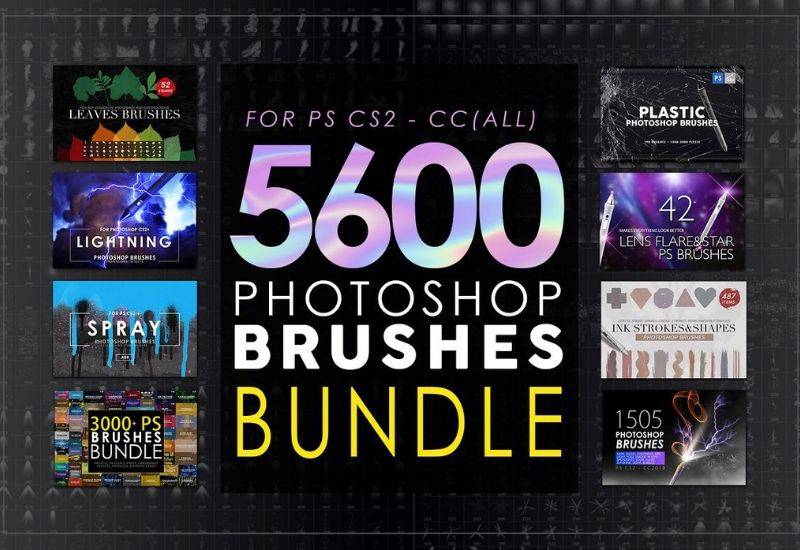 5600+ Artistic Photoshop Brushes Mega Bundle - Artixty