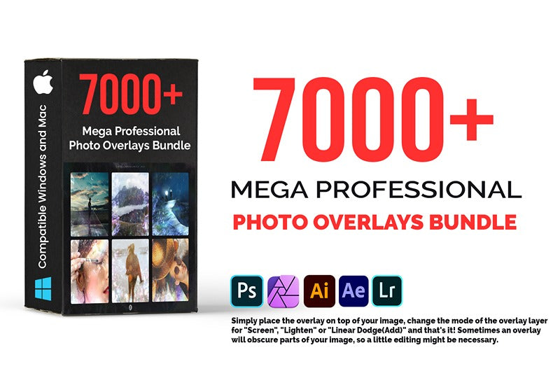 7000+ Mega Professional Photo Overlays Bundle - Artixty