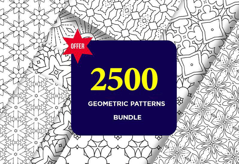 2500 Premium Quality Geometric Pattern Pages Bundle - Artixty