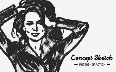 31 Trendy Sketch Photoshop Actions Bundle