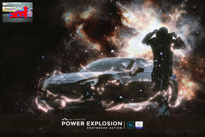 10-In-1 Lighting Explosions Photoshop Actions Bundle - Artixty