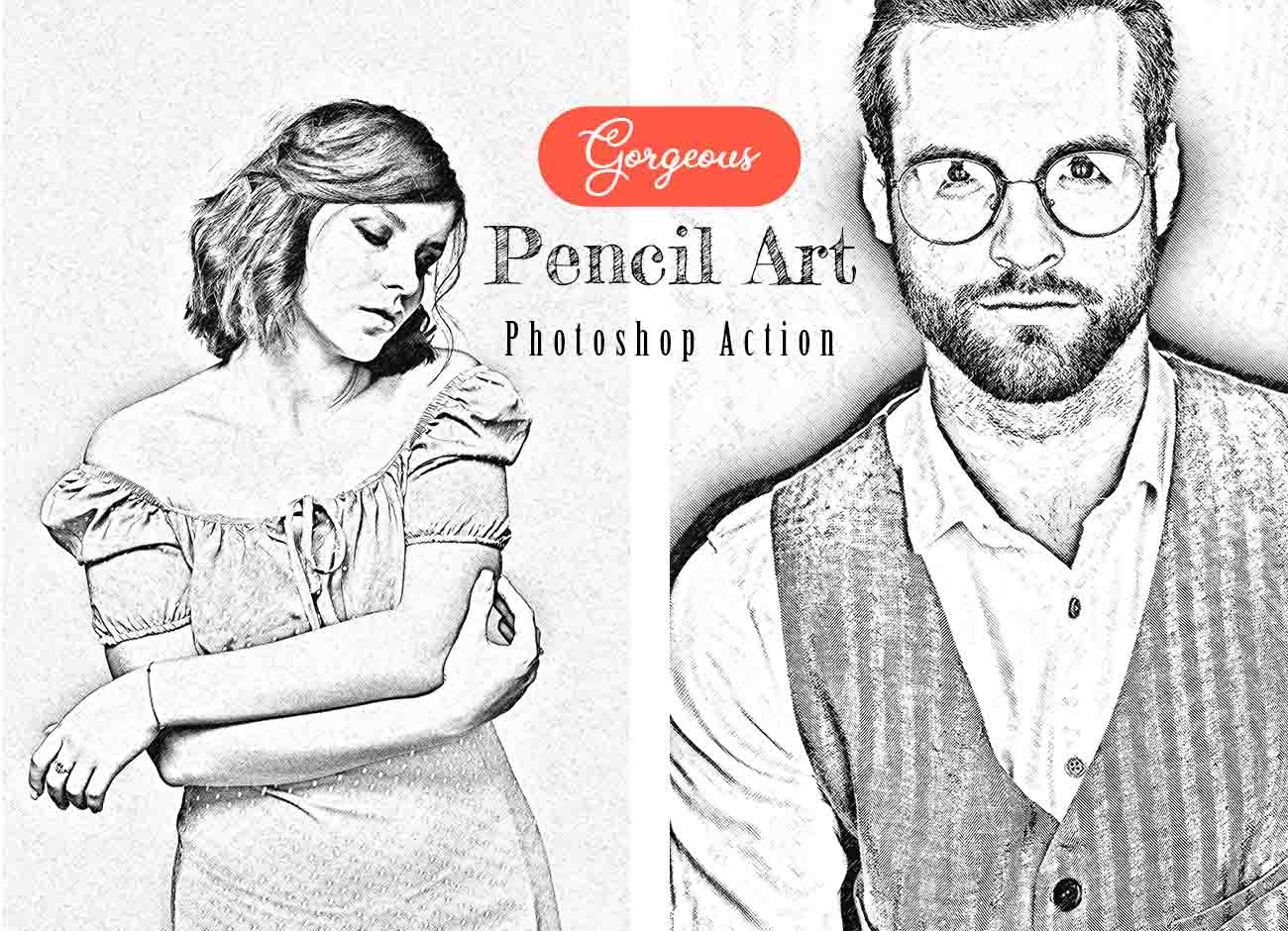 30-in-1 Sketch Effect Photoshop Action Bundle - Artixty