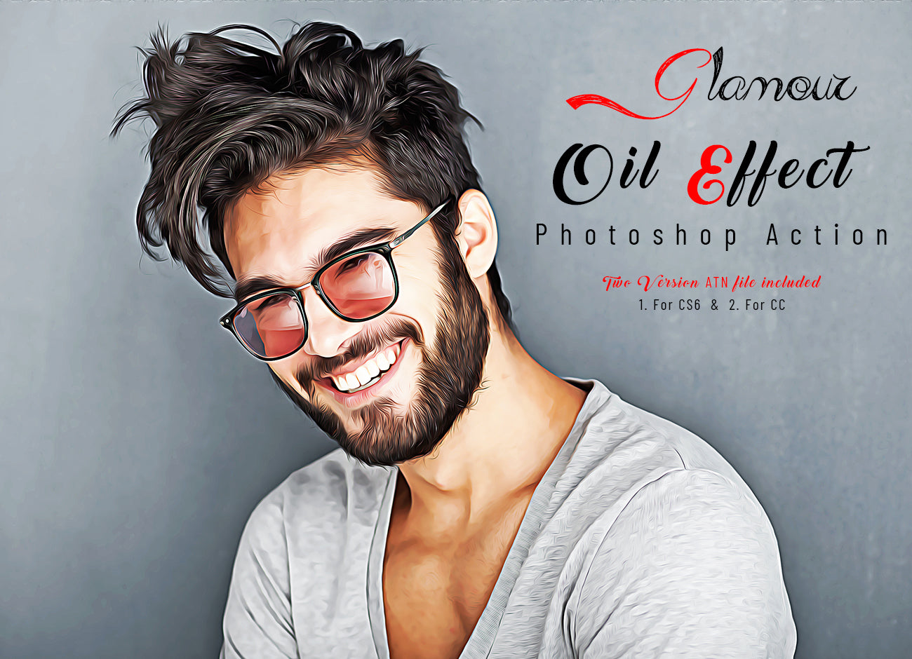 50-in-1 Watercolor and Oil Photoshop Actions Bundle