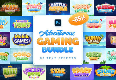 Adventurous Gaming Text Effects Bundle - Artixty