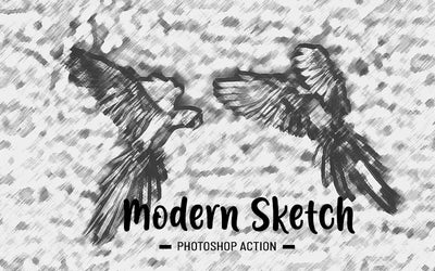 31 Trendy Sketch Photoshop Actions Bundle