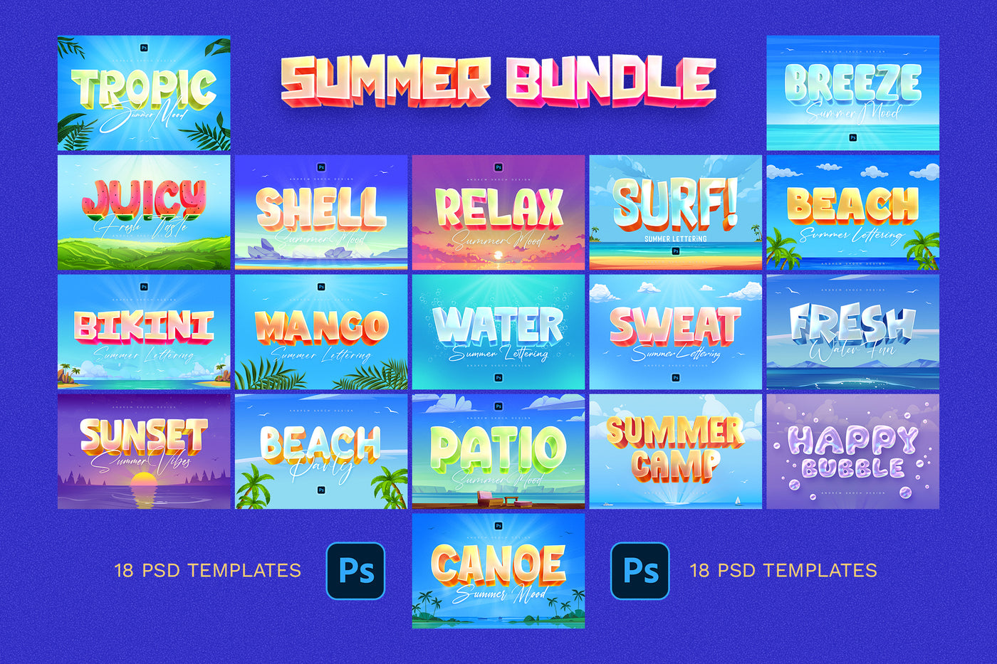Sizzling Summer Text Effects Bundle - Artixty
