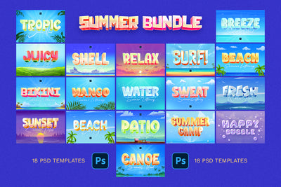 Sizzling Summer Text Effects Bundle - Artixty