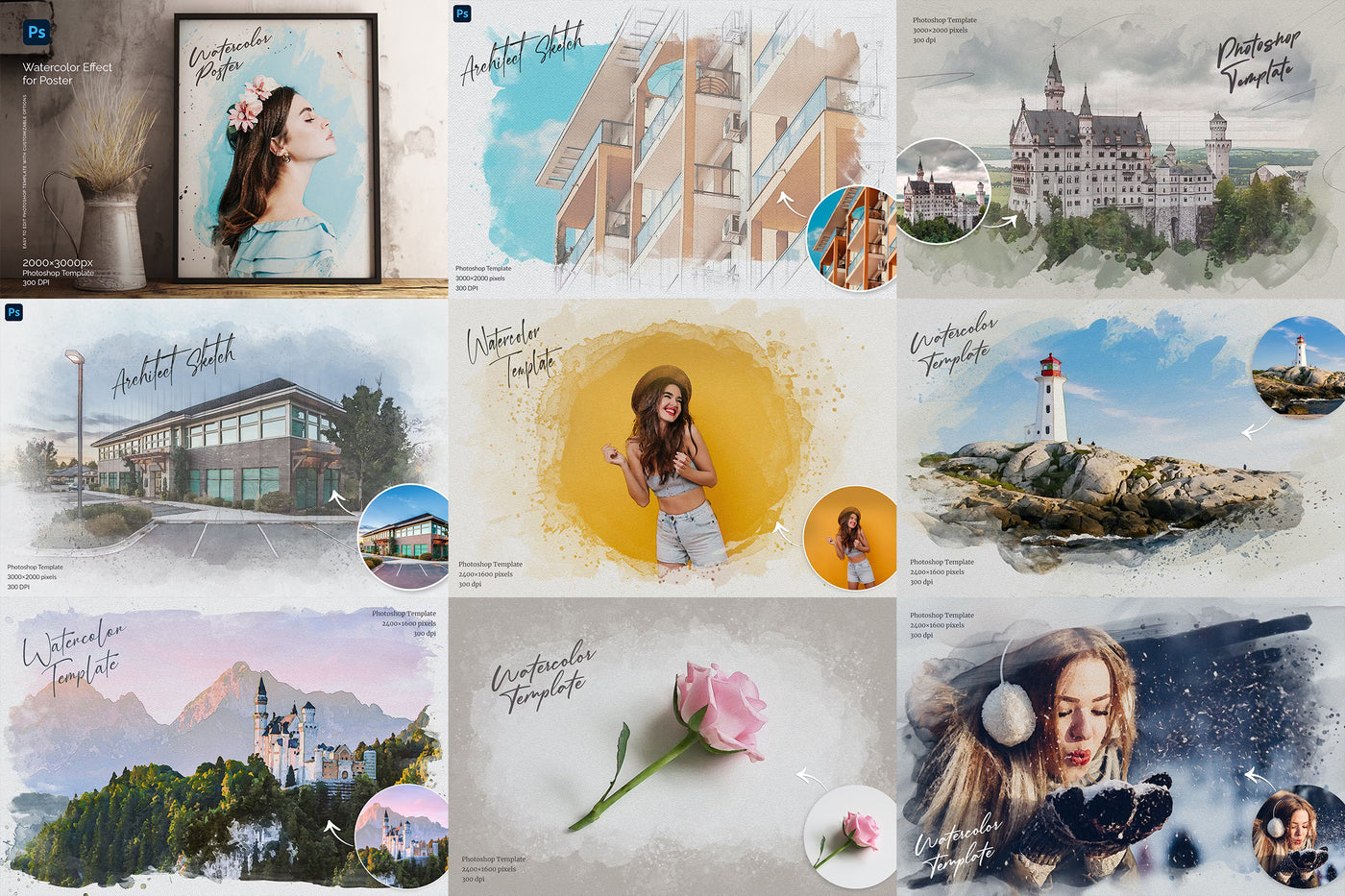 Watercolor Assets Bundle - Artixty