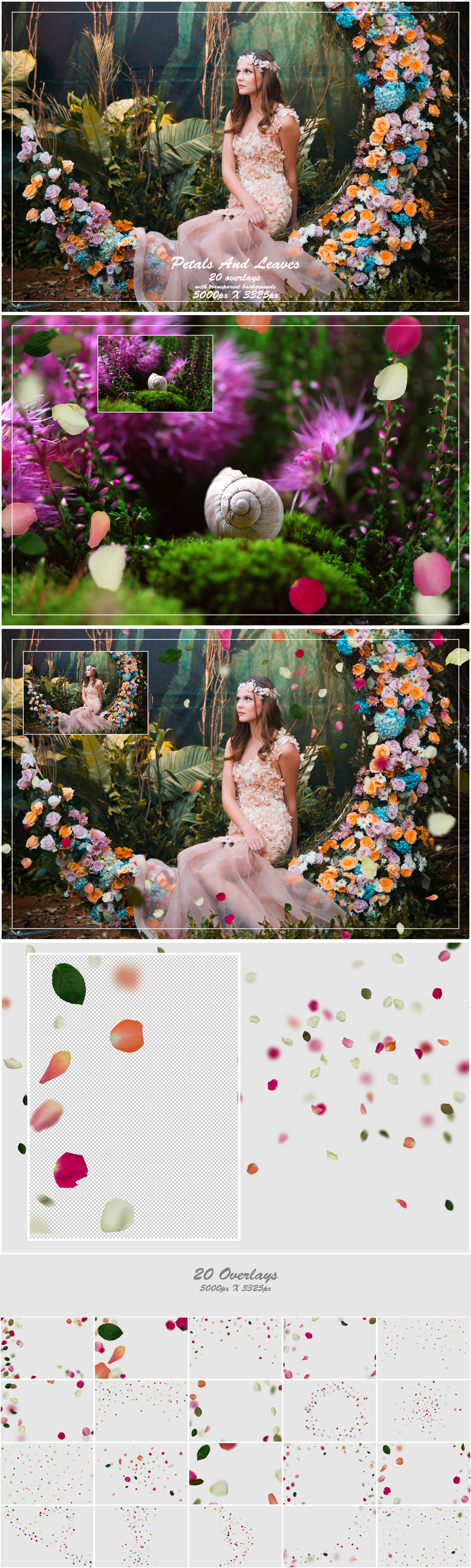 1000+ Petals and Leaves Overlays Bundle - Artixty