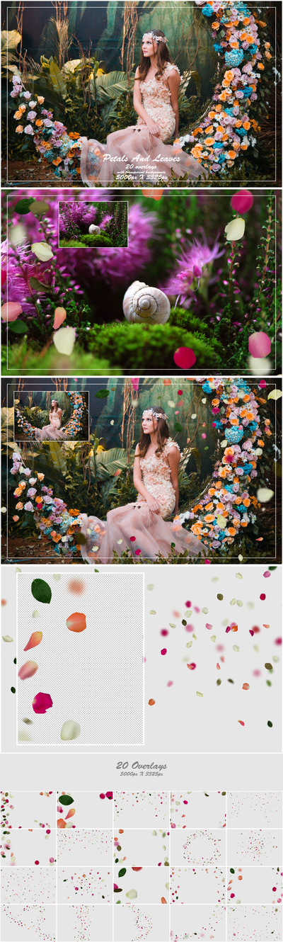 1000+ Petals and Leaves Overlays Bundle - Artixty