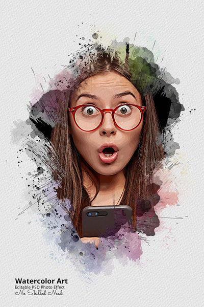 30 Portrait Watercolor Photo Effect Templates - Artixty