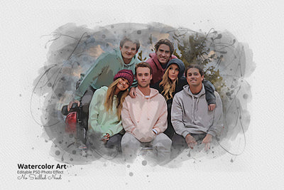 30 Portrait Watercolor Photo Effect Templates - Artixty