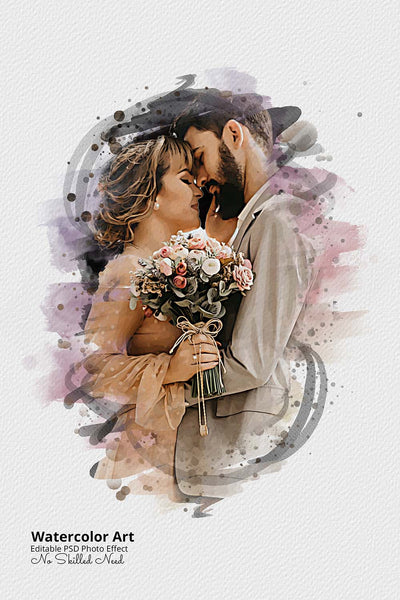 30 Portrait Watercolor Photo Effect Templates - Artixty
