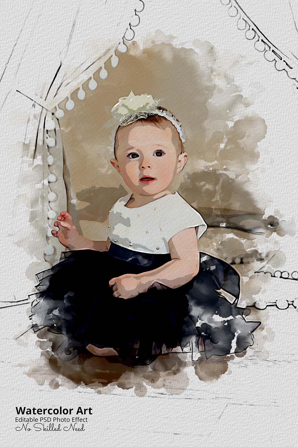 30 Portrait Watercolor Photo Effect Templates - Artixty
