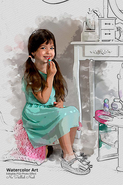 30 Portrait Watercolor Photo Effect Templates - Artixty