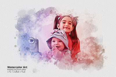 30 Portrait Watercolor Photo Effect Templates - Artixty