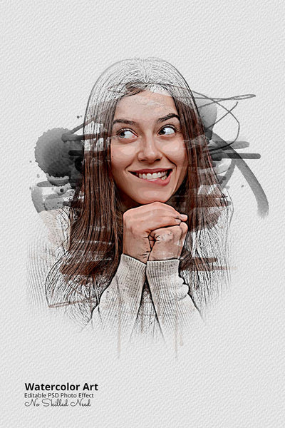 30 Portrait Watercolor Photo Effect Templates - Artixty