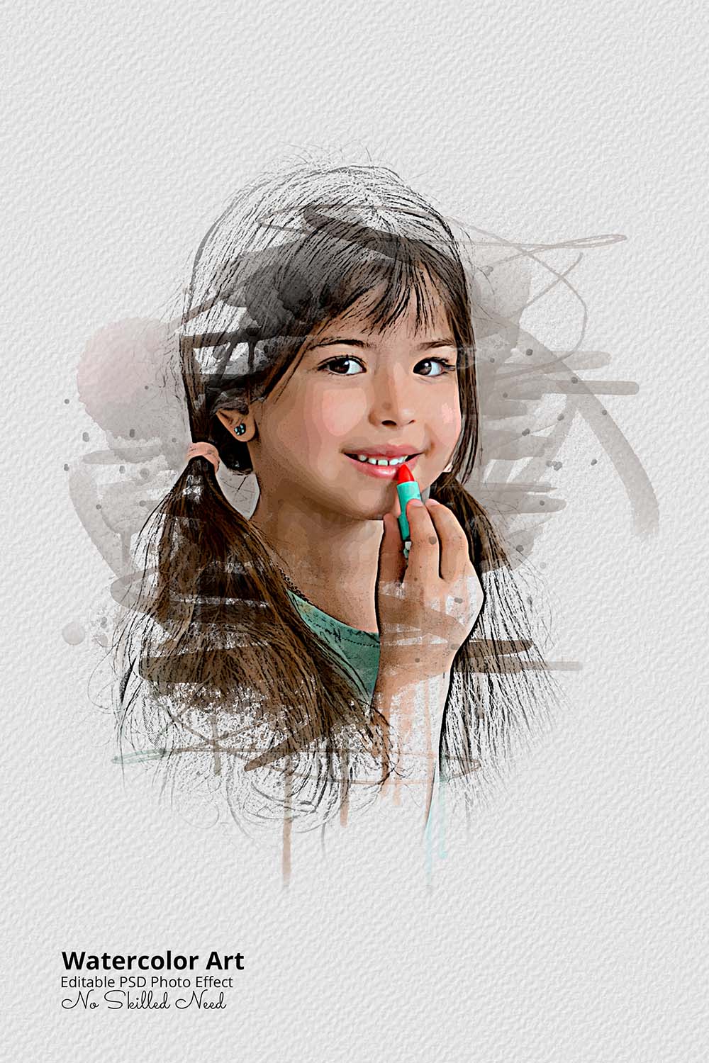 30 Portrait Watercolor Photo Effect Templates - Artixty