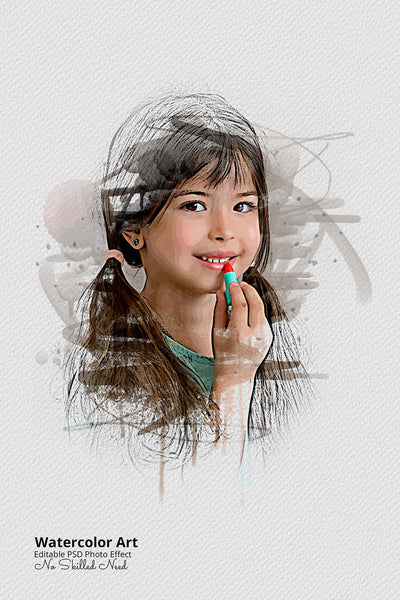 30 Portrait Watercolor Photo Effect Templates - Artixty