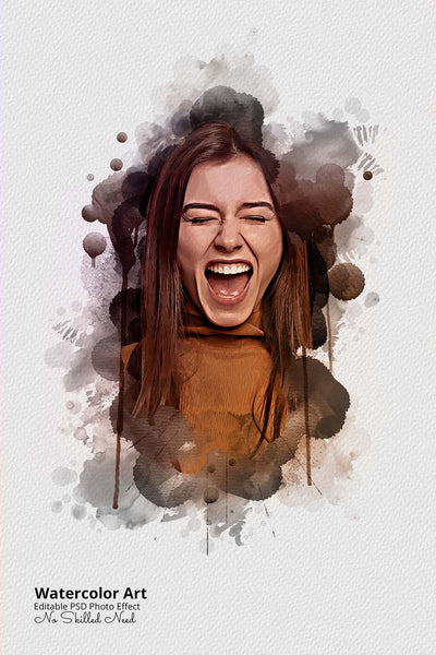 30 Portrait Watercolor Photo Effect Templates - Artixty
