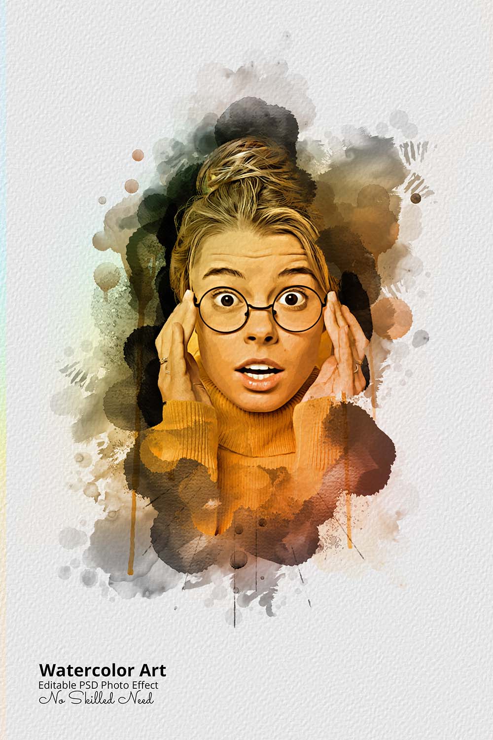 30 Portrait Watercolor Photo Effect Templates - Artixty