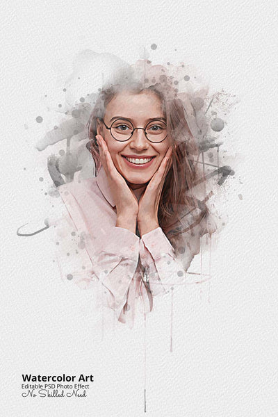 30 Portrait Watercolor Photo Effect Templates - Artixty