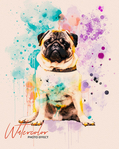 30 Portrait Watercolor Photo Effect Templates - Artixty