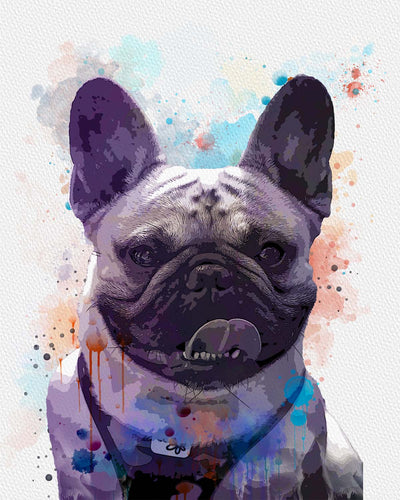 30 Custom Watercolor Pet Portrait Photo Effects Bundle - Artixty